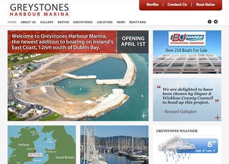 Responsive website completed for Greystones Harbour Marina